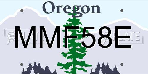 MMF58E Oregon License Plate