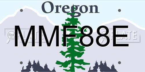 MMF88E Oregon License Plate