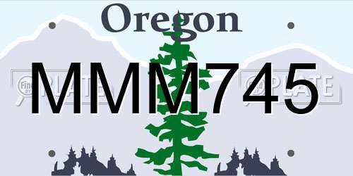 MMM745 Oregon License Plate