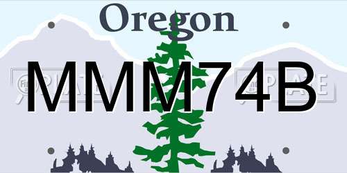 MMM74B Oregon License Plate