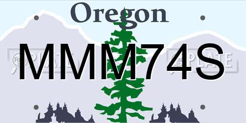 MMM74S Oregon License Plate