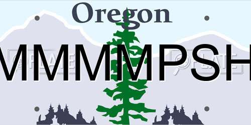 MMMMPSH Oregon License Plate