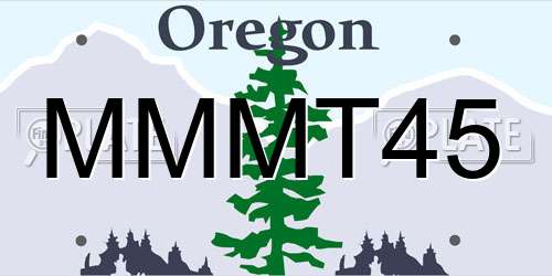 MMMT45 Oregon License Plate