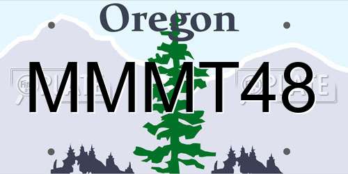 MMMT48 Oregon License Plate