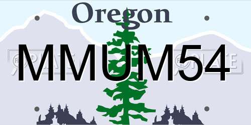 MMUM54 Oregon License Plate