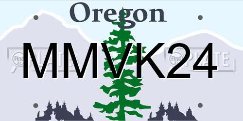 MMVK24 Oregon License Plate