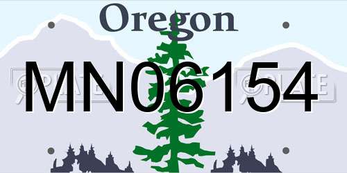MN06154 Oregon License Plate