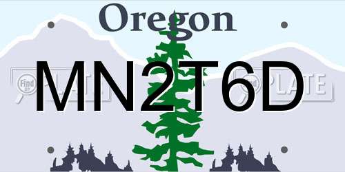 MN2T6D Oregon License Plate