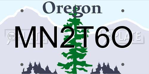 MN2T6O Oregon License Plate