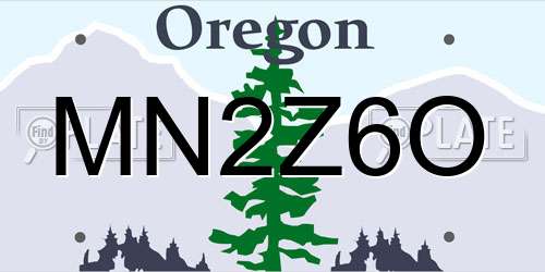 MN2Z6O Oregon License Plate