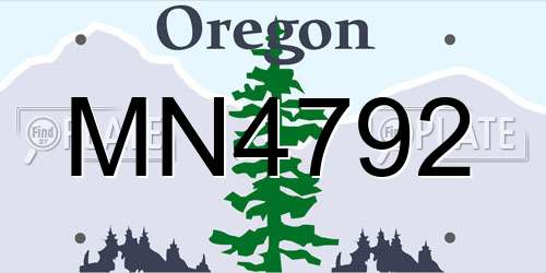 MN4792 Oregon License Plate