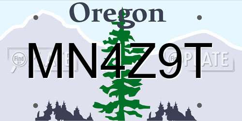 MN4Z9T Oregon License Plate