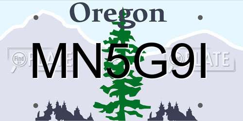 MN5G9I Oregon License Plate