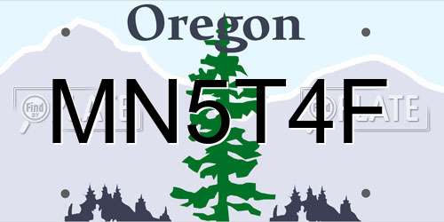 MN5T4F Oregon License Plate