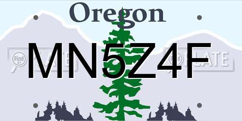 MN5Z4F Oregon License Plate