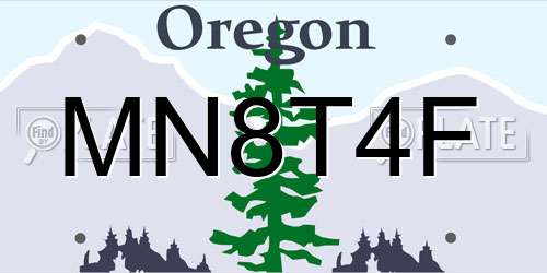 MN8T4F Oregon License Plate
