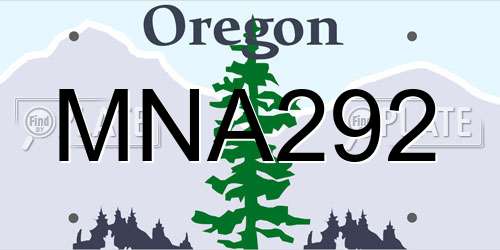 MNA292 Oregon License Plate