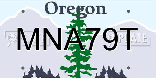 MNA79T Oregon License Plate