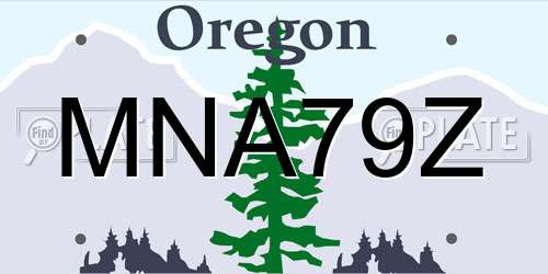 MNA79Z Oregon License Plate