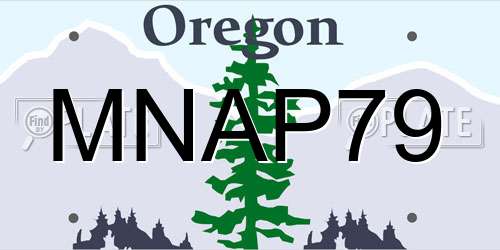 MNAP79 Oregon License Plate