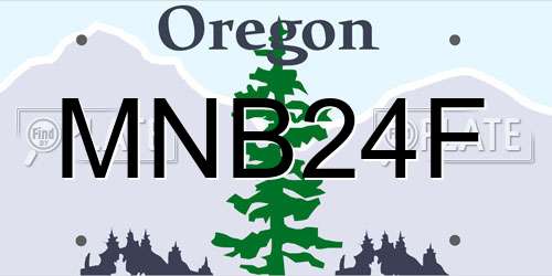 MNB24F Oregon License Plate