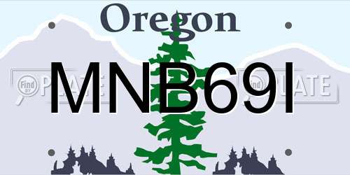 MNB69I Oregon License Plate