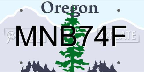 MNB74F Oregon License Plate