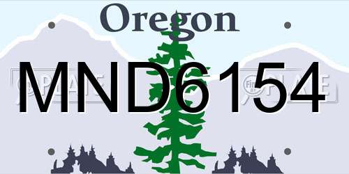 MND6154 Oregon License Plate