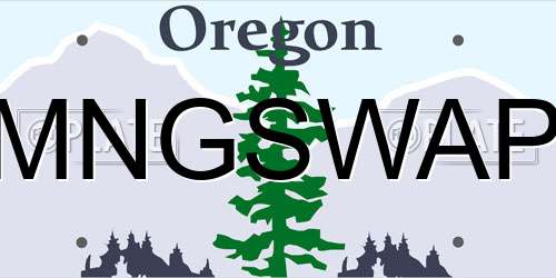 MNGSWAP Oregon License Plate