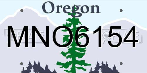 MNO6154 Oregon License Plate