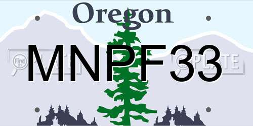 MNPF33 Oregon License Plate