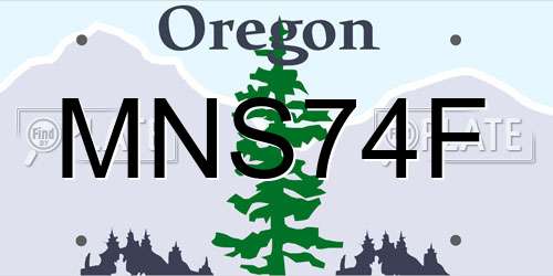 MNS74F Oregon License Plate