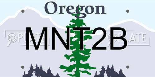 MNT2B Oregon License Plate