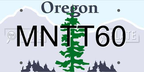 MNTT60 Oregon License Plate