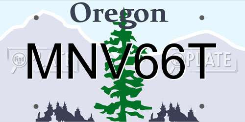 MNV66T Oregon License Plate