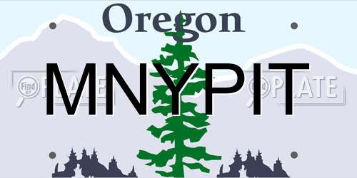 MNYPIT Oregon License Plate