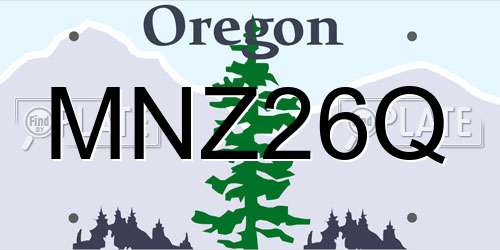 MNZ26Q Oregon License Plate
