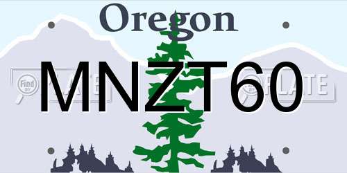 MNZT60 Oregon License Plate