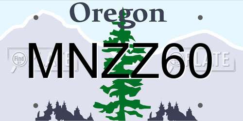 MNZZ60 Oregon License Plate