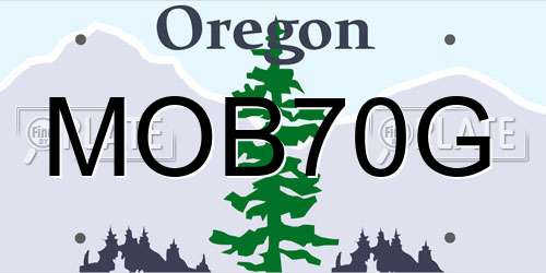 MOB70G Oregon License Plate