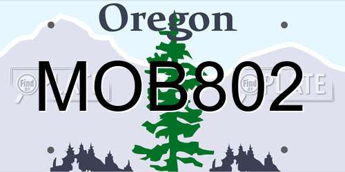 MOB802 Oregon License Plate