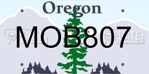 MOB807 Oregon License Plate