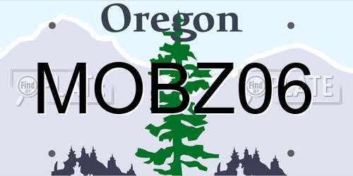 MOBZ06 Oregon License Plate