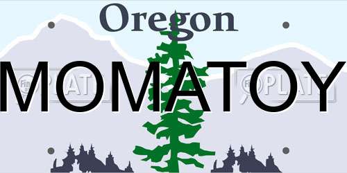 MOMATOY Oregon License Plate
