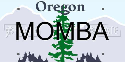 MOMBA Oregon License Plate