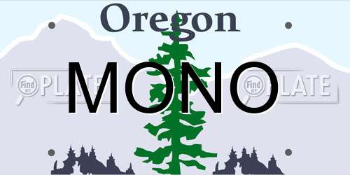 MONO Oregon License Plate