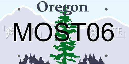 MOST06 Oregon License Plate