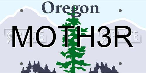 MOTH3R Oregon License Plate