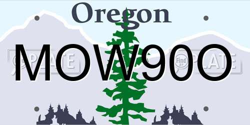 MOW90O Oregon License Plate