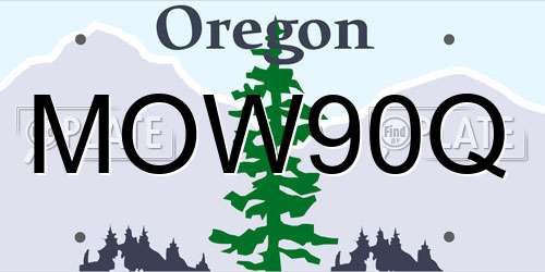 MOW90Q Oregon License Plate